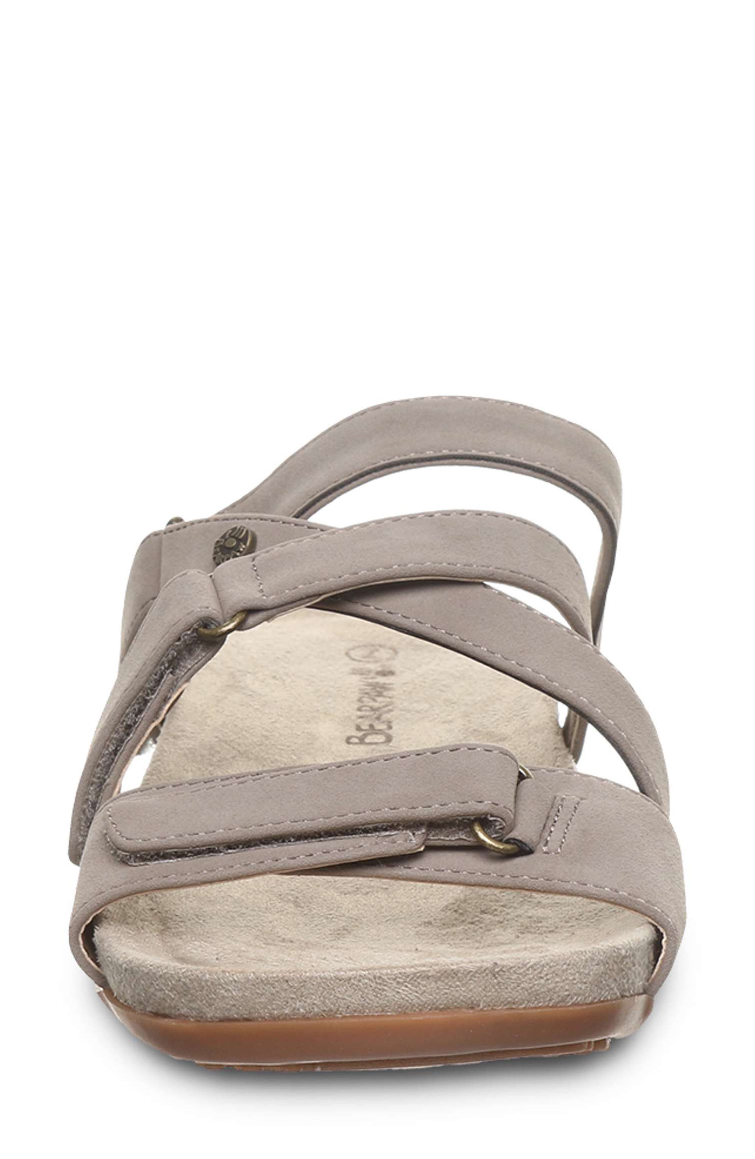 Acacia Faux Leather Slide Sandal, Alternate, color, STONE