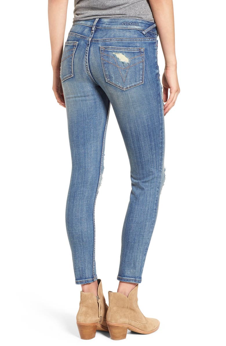 Vigoss 'Chelsea' Destroyed Ankle Skinny Jeans, Alternate, color, 