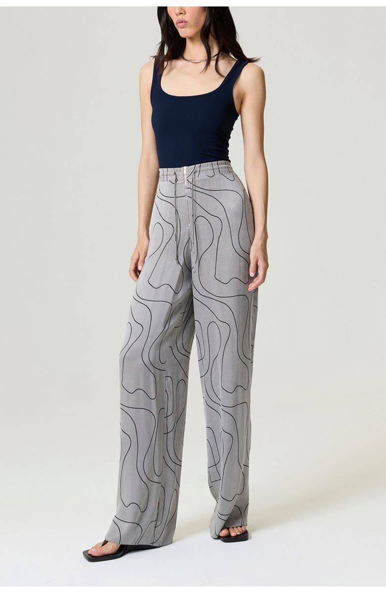 Nocturne Flowy Wide-Leg Tailored Pants, Alternate, color, Dark Grey