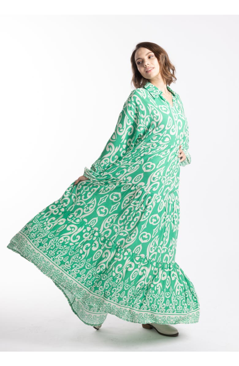 Le Fafo Alla Dress, Alternate, color, Green Printed