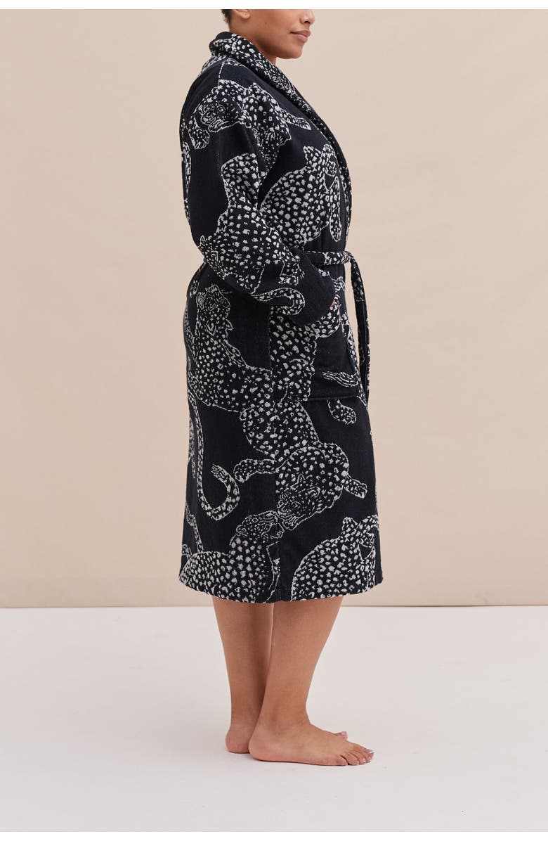 Desmond & Dempsey Unisex Towel Robe, Alternate, color, Jag Black