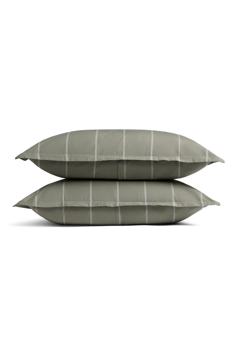 Resort Stripe Percale Sham Set, Main, color, MOSS STRIPE