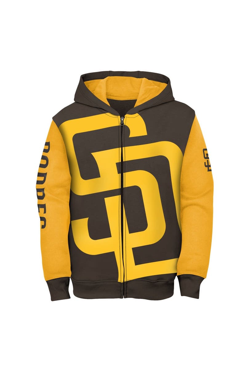 Outerstuff Youth Fanatics Branded Brown/Gold San Diego Padres Postcard Full-Zip Hoodie Jacket, Alternate, color, Brown