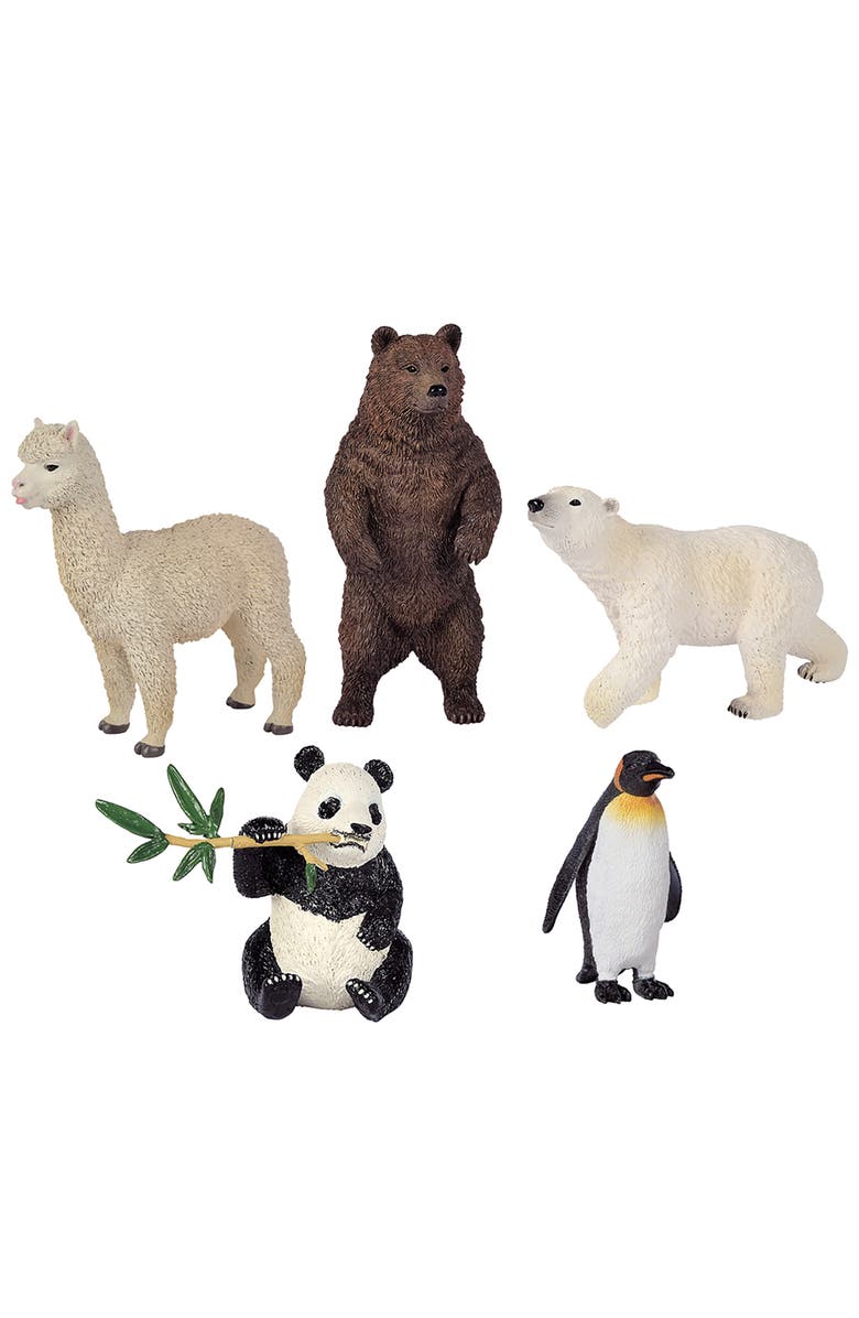 Simba Toys Wild Animal Set 5 Miniature Figures Realistic Toy Animals Kids 3+, Main, color, Multicolored
