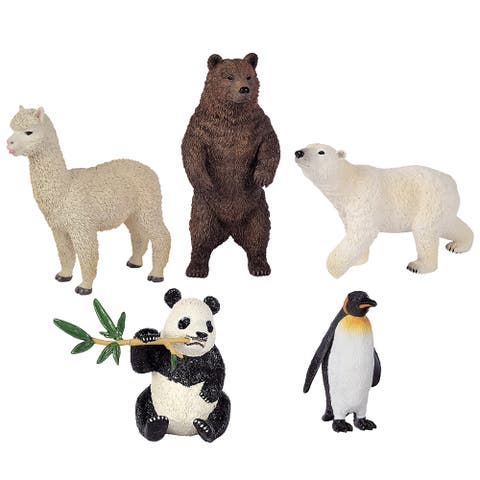 Toys Wild Animal Set 5 Miniature Figures Realistic Toy Animals Kids 3+