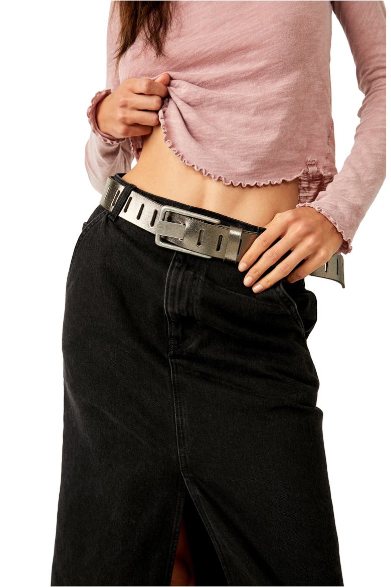 We the Free Jona WTF Metallic Belt, Main, color, METALLIC SILVER