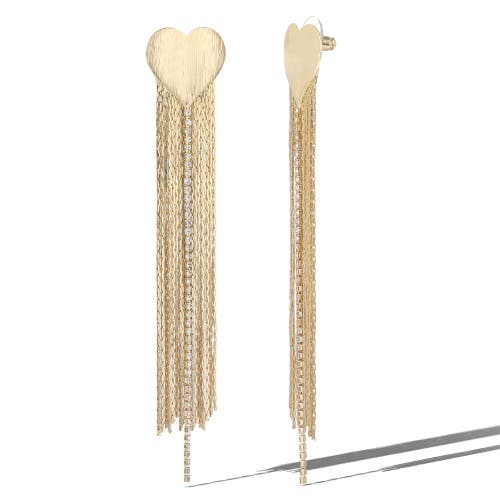 Jessica Simpson Gold Chain Tassel Earrings In Gold
