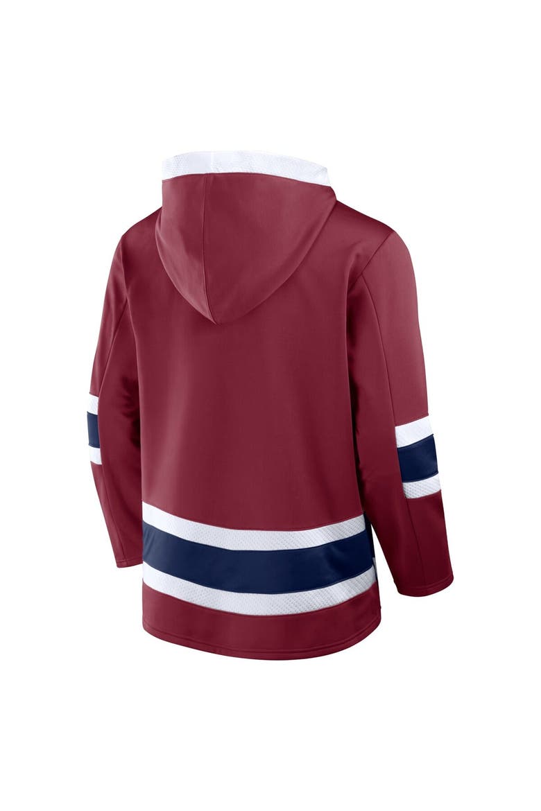 Men's Fanatics  Burgundy Colorado Avalanche Inside Line Fleece Pullover Hoodie, Alternate, color, Burgundy