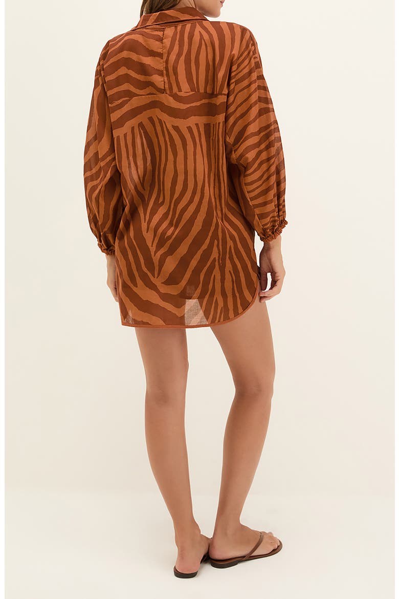 Sundown Mori Cover-Up Shirt, Alternate, color, BROWN MULTI