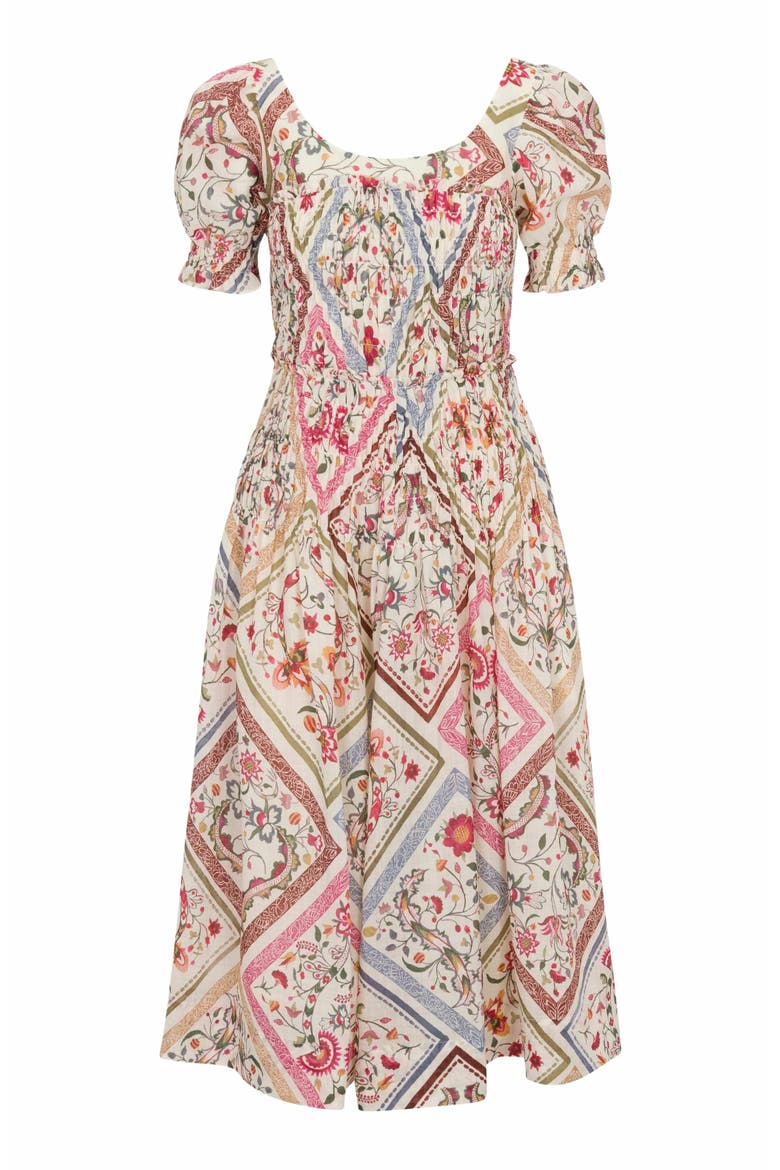 Anya Ramie Dress, Alternate, color, MONTAGE FLORAL IVORY COMBO