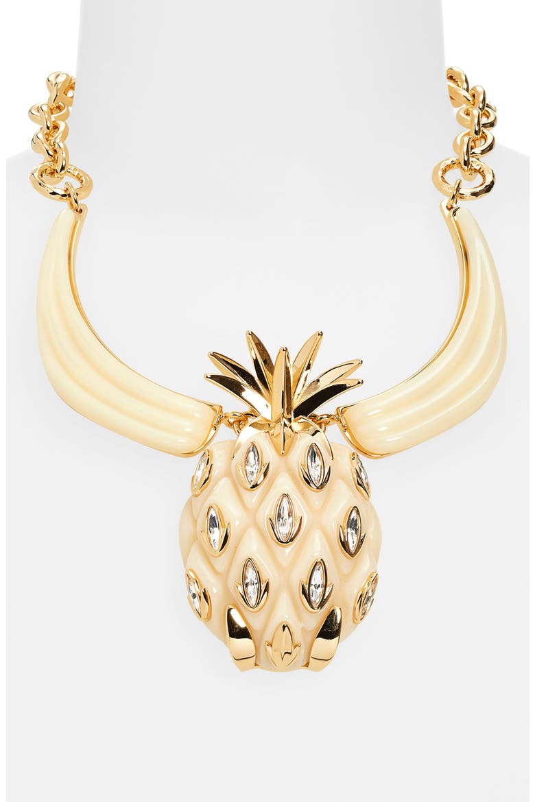 Pineapple Statement Necklace, Alternate, color, SWEET IVORY