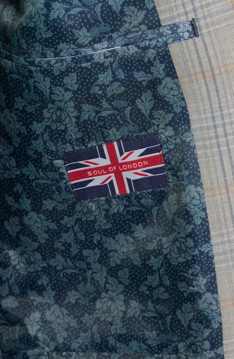 SOUL OF LONDON Fancy Check Suit, Alternate, color, Grey