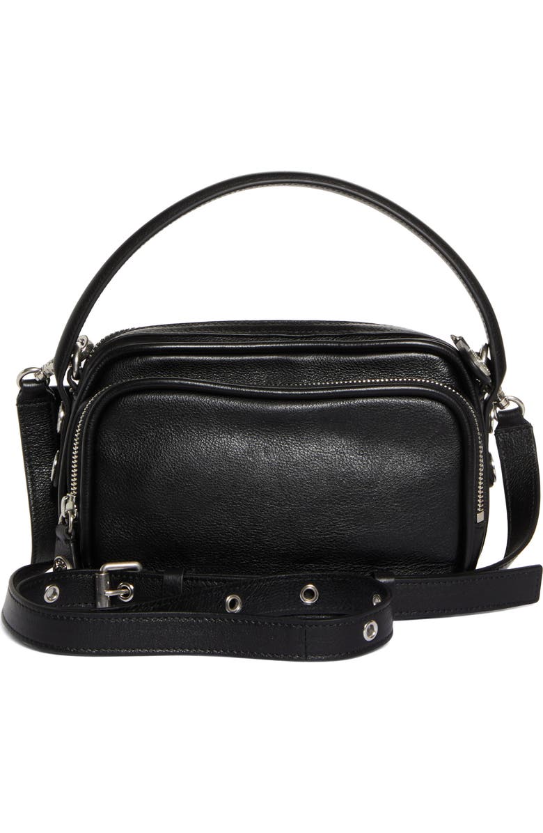 Acne Studios Camero Kit Leather Handbag, Alternate, color, Black