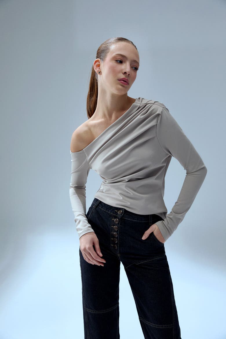 Your *Itch Draped Long Sleeve Top, Alternate, color, BEIGE