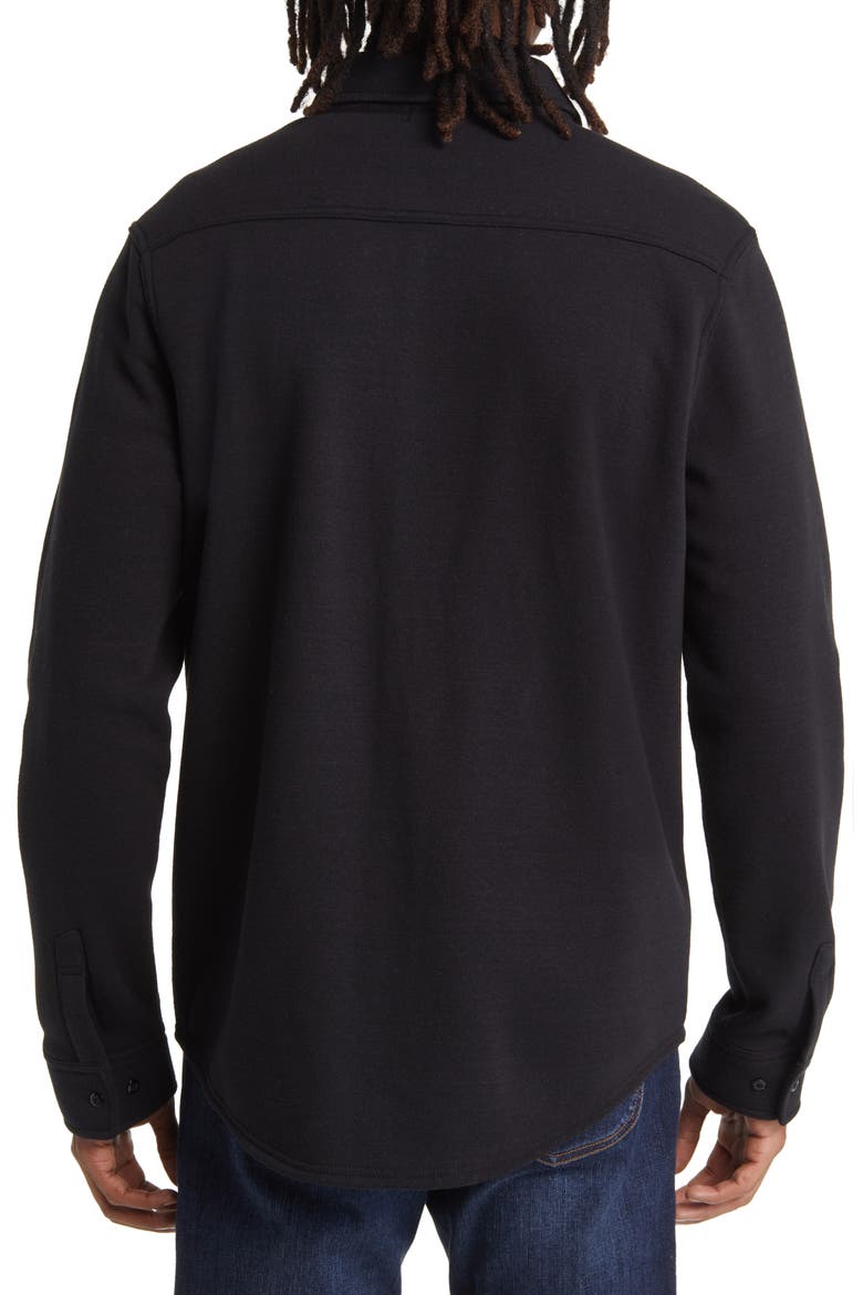 Mika Fleece Button-Down Shirt, Alternate, color, BLACK