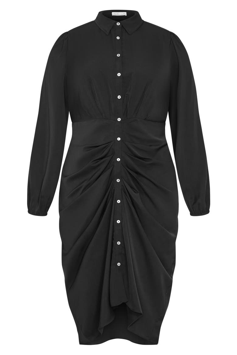 Lianna Long Sleeve Dress, Alternate, color, BLACK