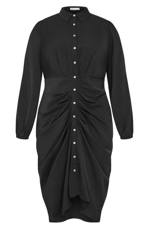 City Chic Lianna Long Sleeve Dress In Black