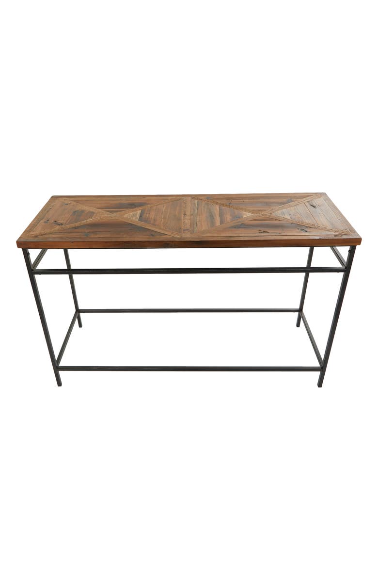 SONOMA SAGE HOME Black Metal Rustic Console Table with Brown Wood Top, Alternate, color,