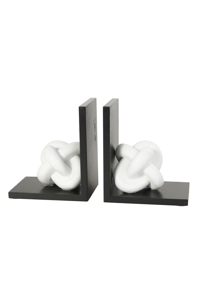UMA Contemporary Set of 2 Bookends, Alternate, color, White