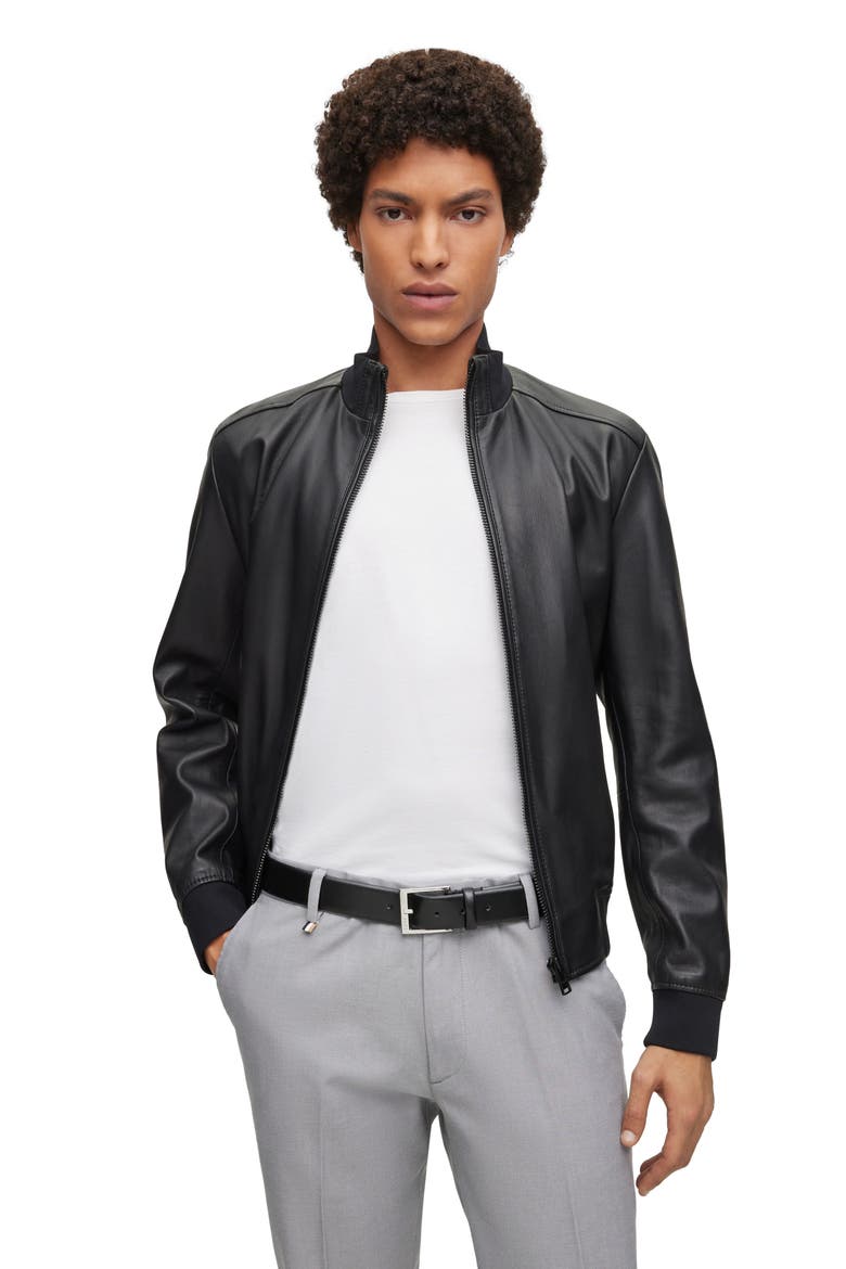Elloy Leather Belt, Alternate, color, BLACK