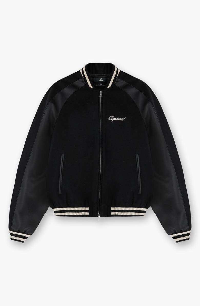 Represent Raglan Varsity Jacket, Alternate, color, 