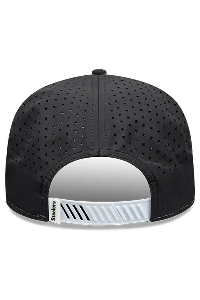 Men's New Era  White/Black Pittsburgh Steelers Established Patch 9SEVENTY Adjustable Hat, Alternate, color, White