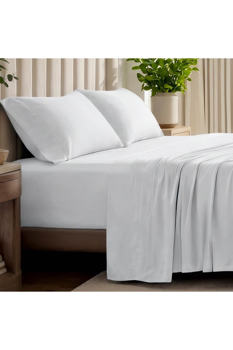 Organic Cotton Jersey Sheet Set - Split King, Alternate, color, White