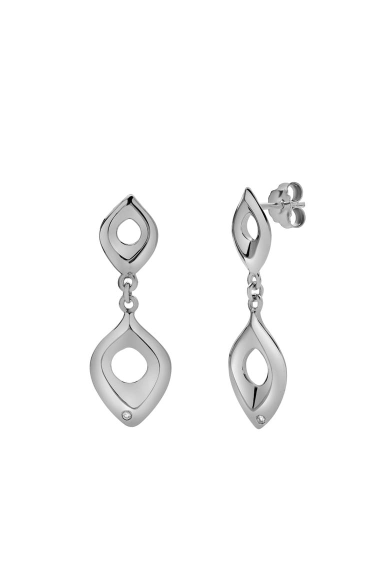 Lunelle Sterling Silver 0.03 Ct Diamond Double Drop Earrings, Alternate, color, 925 Sterling Silver