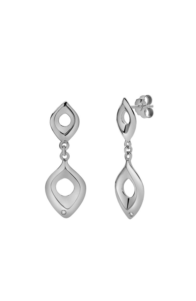 LuvMyJewelry Lunelle Sterling Silver 0.03 Ct Diamond Double Drop Earrings, Alternate, color, 925 Sterling Silver