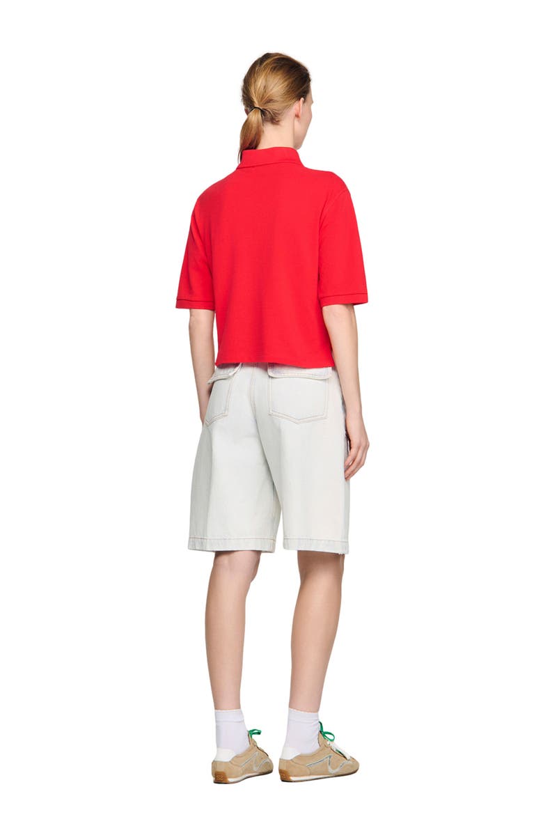 SANDRO Polo shirt with decorative buttons, Alternate, color, Red