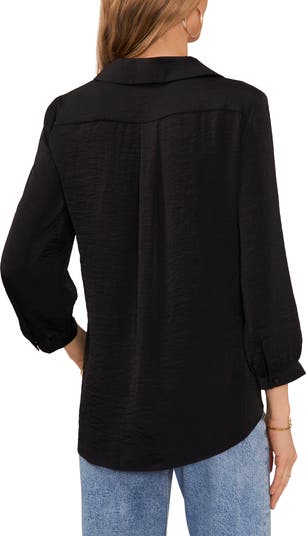 Pleat Front Satin Shirt