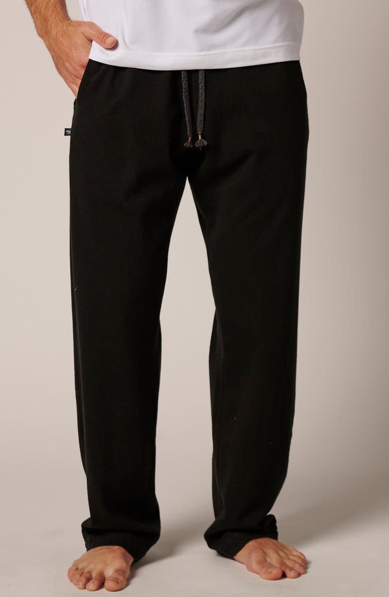 LEISURE LAB Cotton Lounge Pant, Alternate, color, Onyx