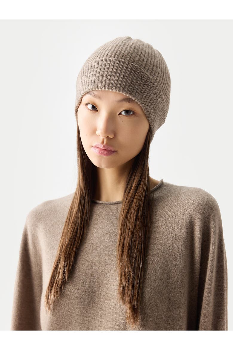 Cashmere Ribbed Knit Hat, Alternate, color, taupe