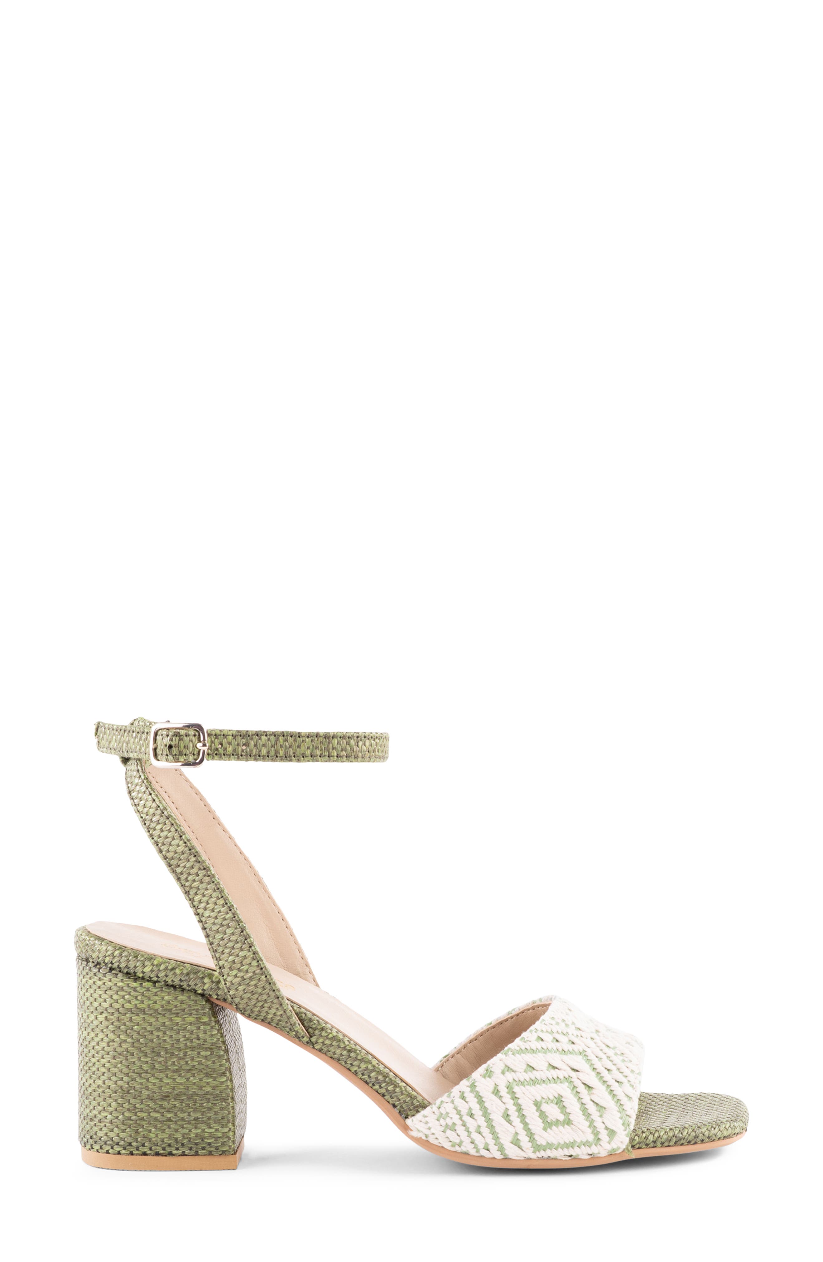 Seychelles Simple Pleasures Ankle Strap Sandal, Alternate, color, Off White/ Green