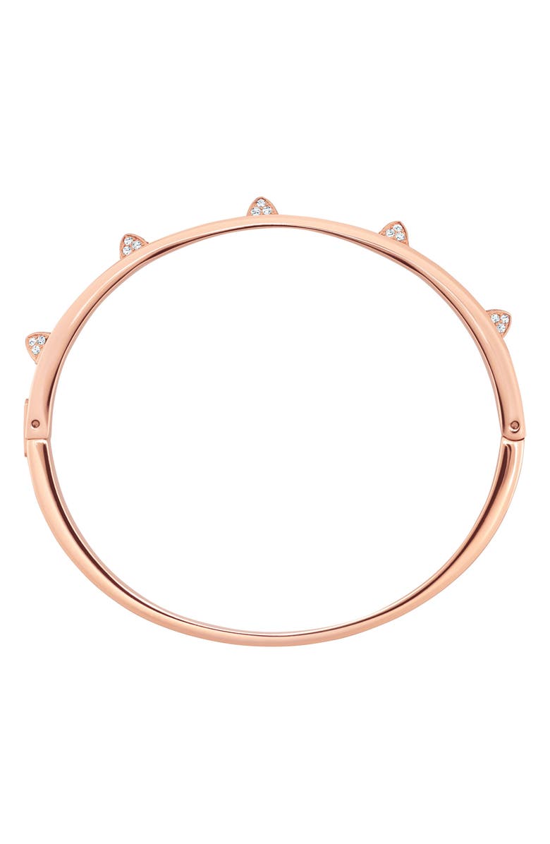 Swarovski Dextera Crystal Bangle, Alternate, color, White/Rose Gold