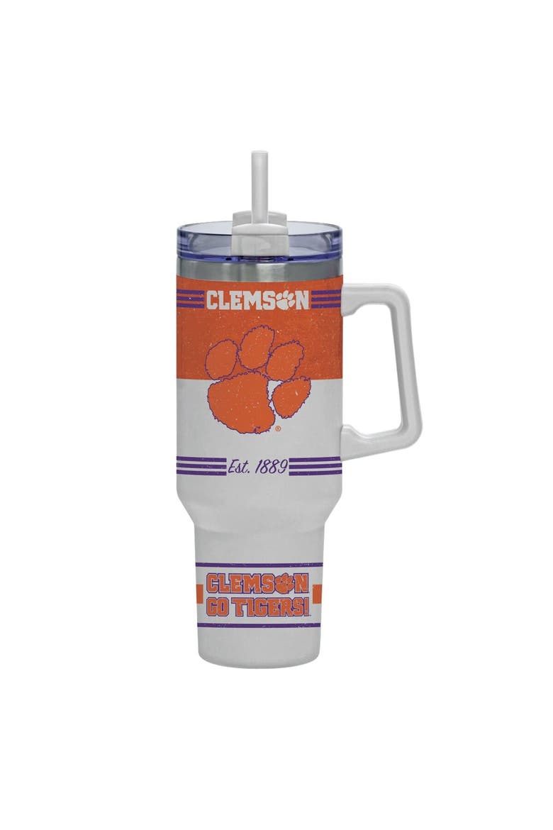 Clemson Tigers 40oz. Rocky Vintage Tumbler, Main, color, White