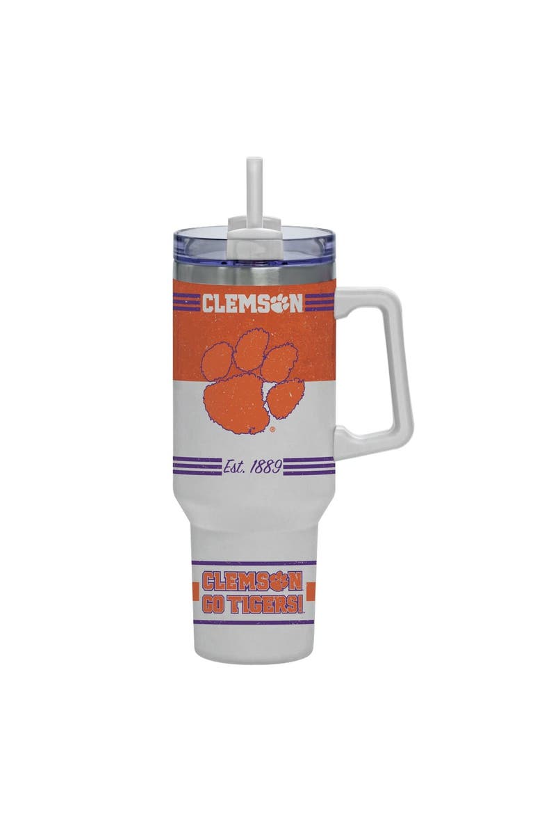 INDIGO FALLS Clemson Tigers 40oz. Rocky Vintage Tumbler, Main, color, White