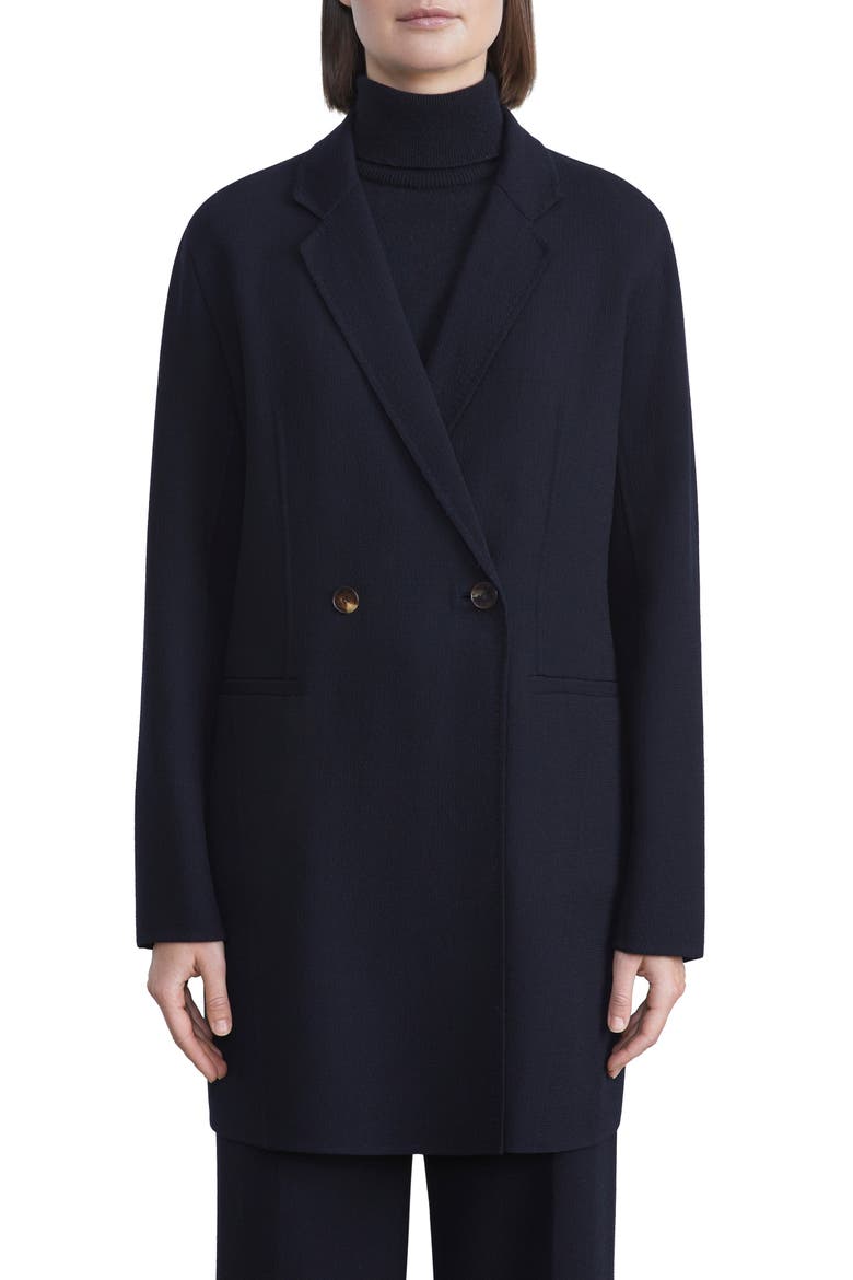 Double Breasted Wool Blazer, Main, color, NAVY