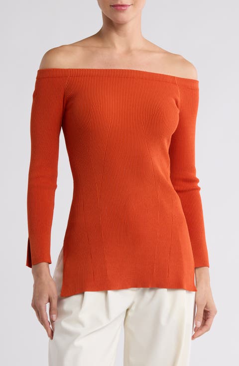 Derick Off the Shoulder Ribbed Sweater