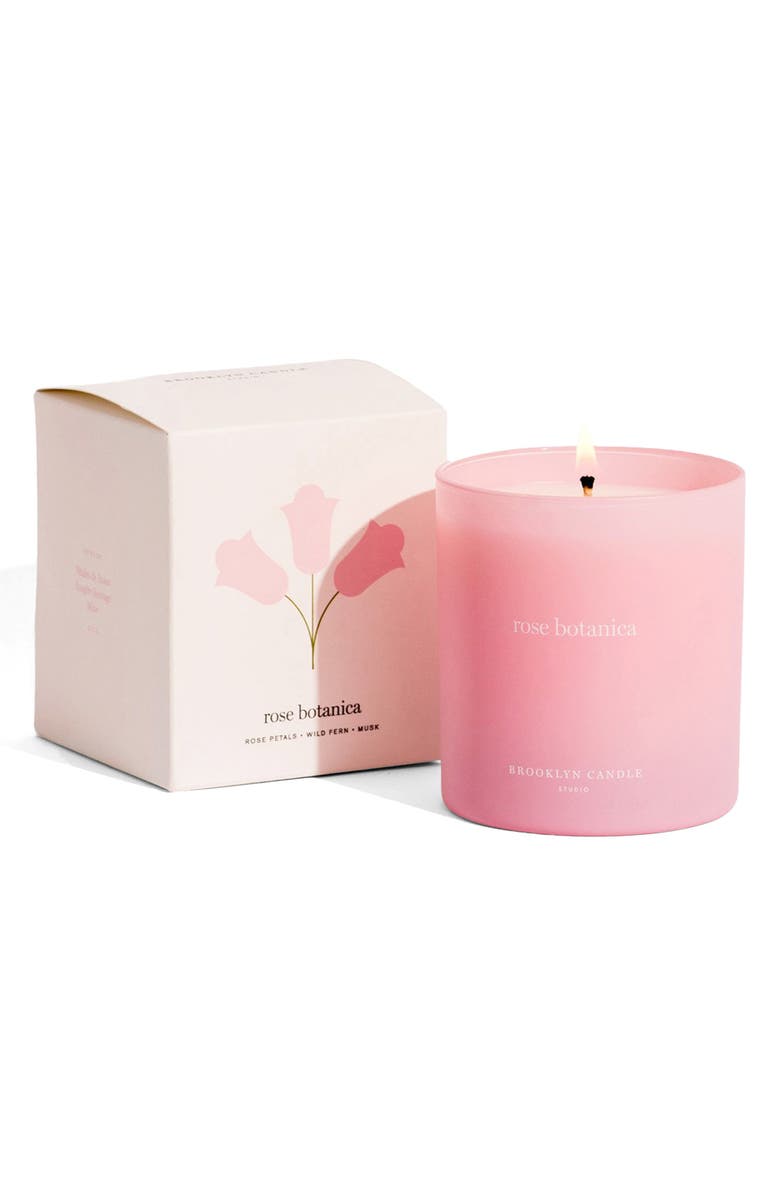 BROOKLYN CANDLE STUDIO Rose Botanica Limited Edition Candle, Main, color, Pink