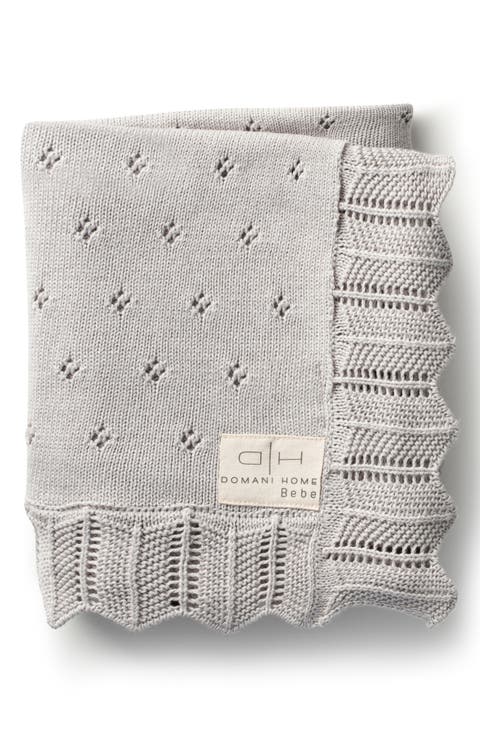 Scallop Pointelle Baby Blanket