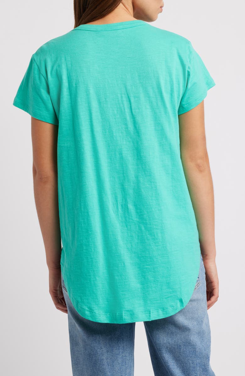 APNY V-Neck High-Low T-Shirt, Alternate, color, Garden Green