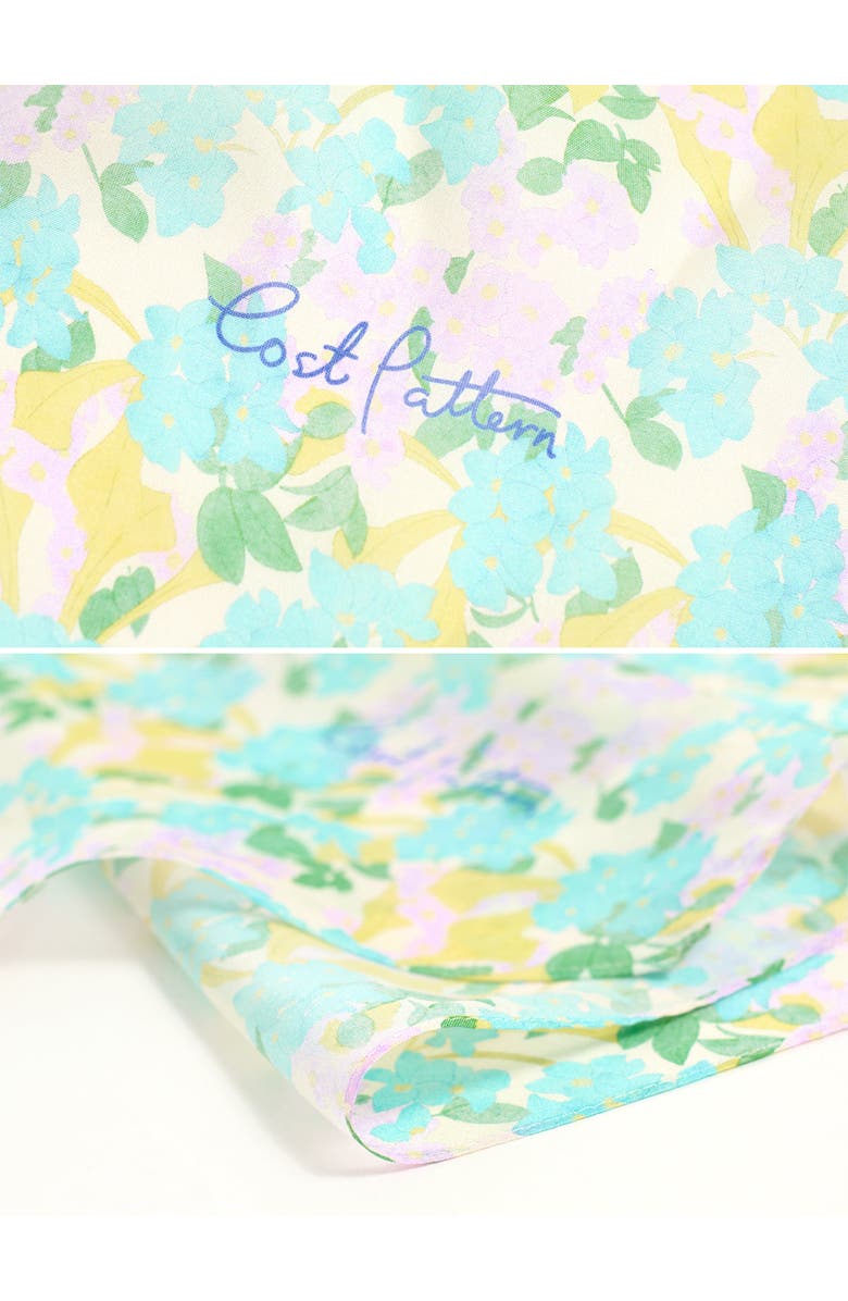 Lost Pattern "Rosebay" Silk Chiffon Neck Scarf, Alternate, color, Blue