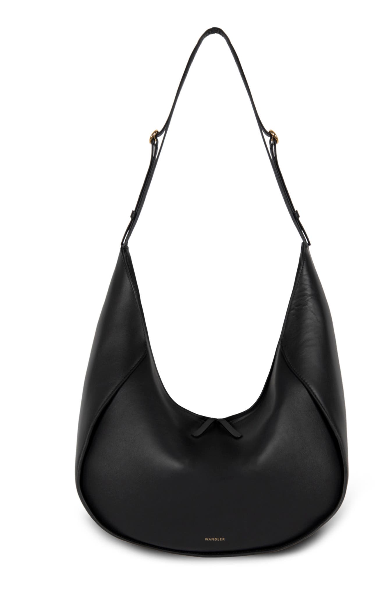 Lois Leather Hobo, Main, color, BLACK