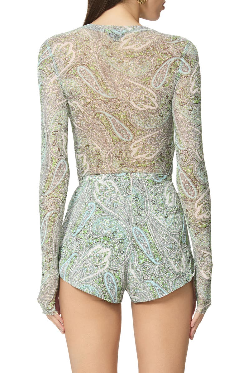 AFRM Kaylee Print Mesh Top, Alternate, color, Aqua Paisley