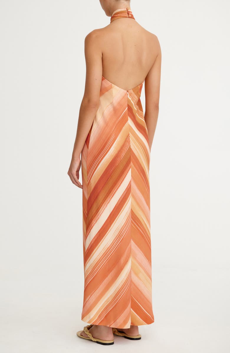 Significant Other Patrice Chevron Stripe Halter Neck Maxi Dress, Alternate, color, Sherbet Stripe
