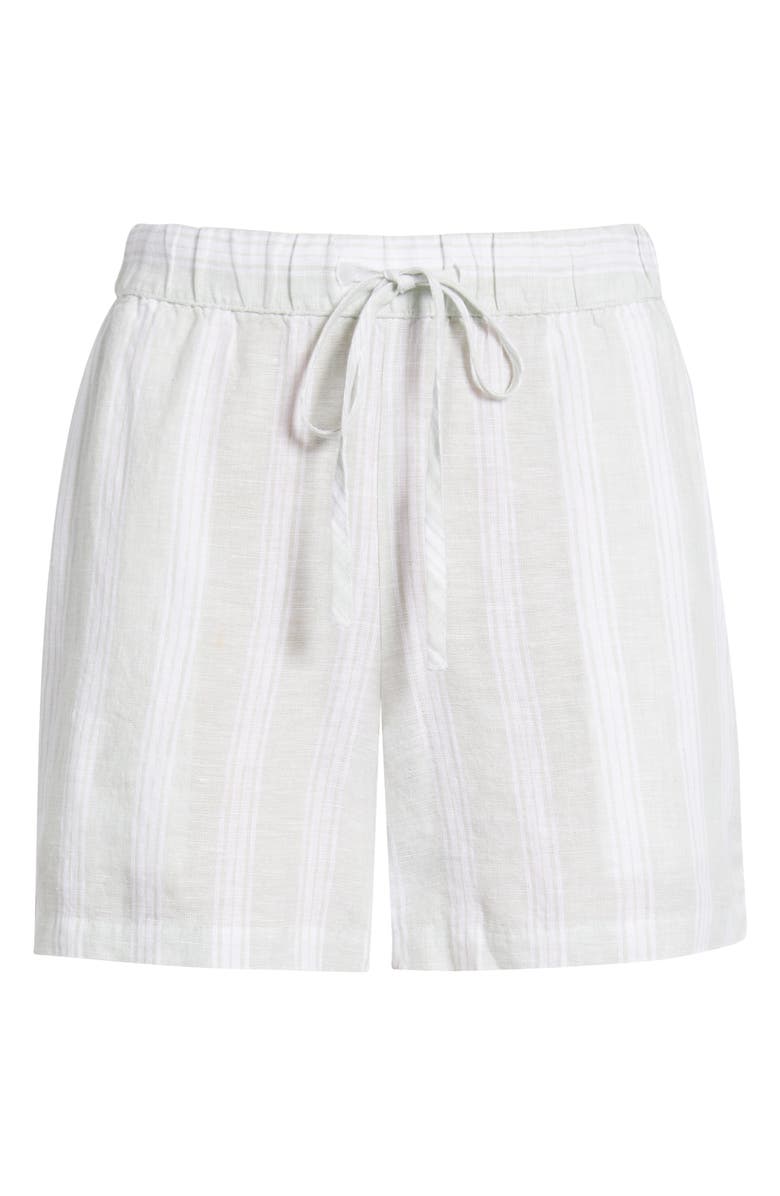 Caslon<sup>®</sup> Linen Drawstring Shorts, Alternate, color, Green- White Tay Stripe