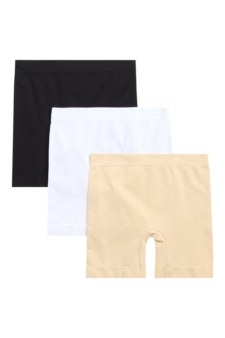 3-Pack Seamless Slip Shorts, Main, color, BLACK/ WHITE/ NUDE