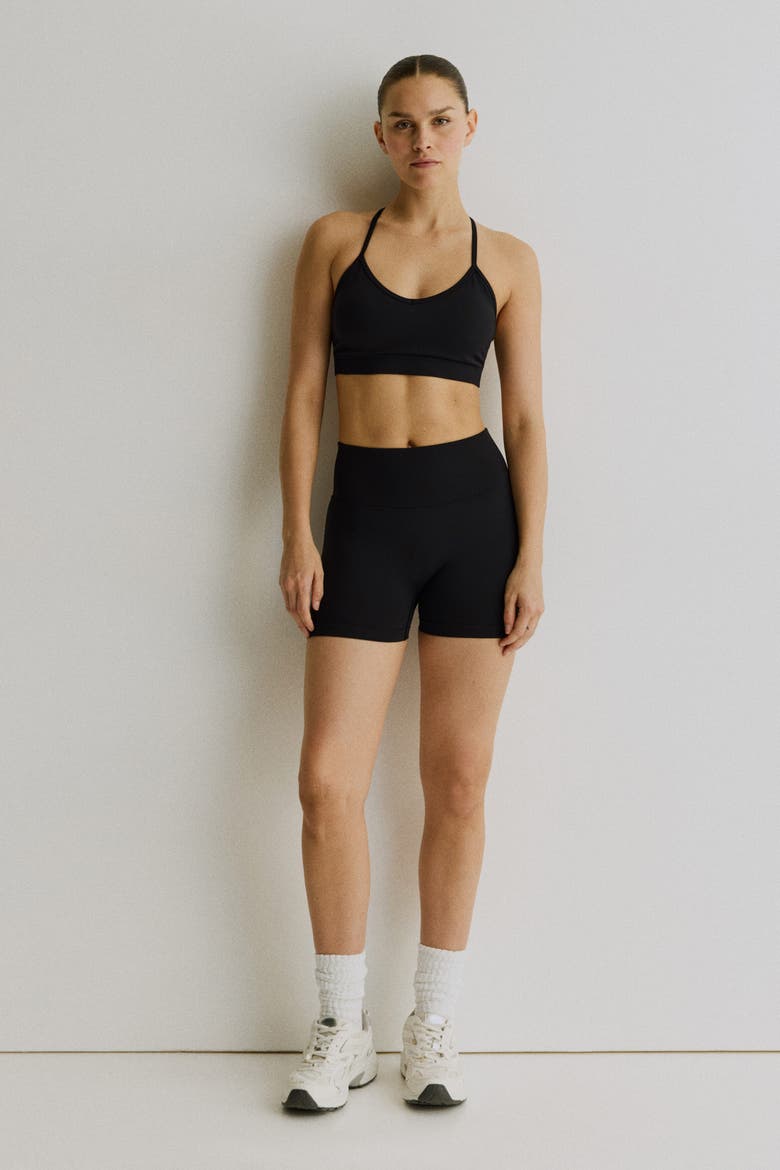 Seamless Scrunch Hot Pants With Drymove, Alternate, color, Black