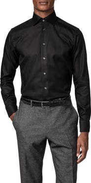 Eton Contemporary Fit Diagonal Weave Dress Shirt